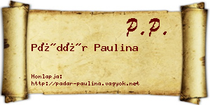 Pádár Paulina névjegykártya